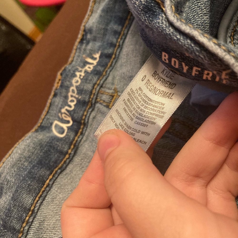 aeropostale blue ripped jeans size 0
